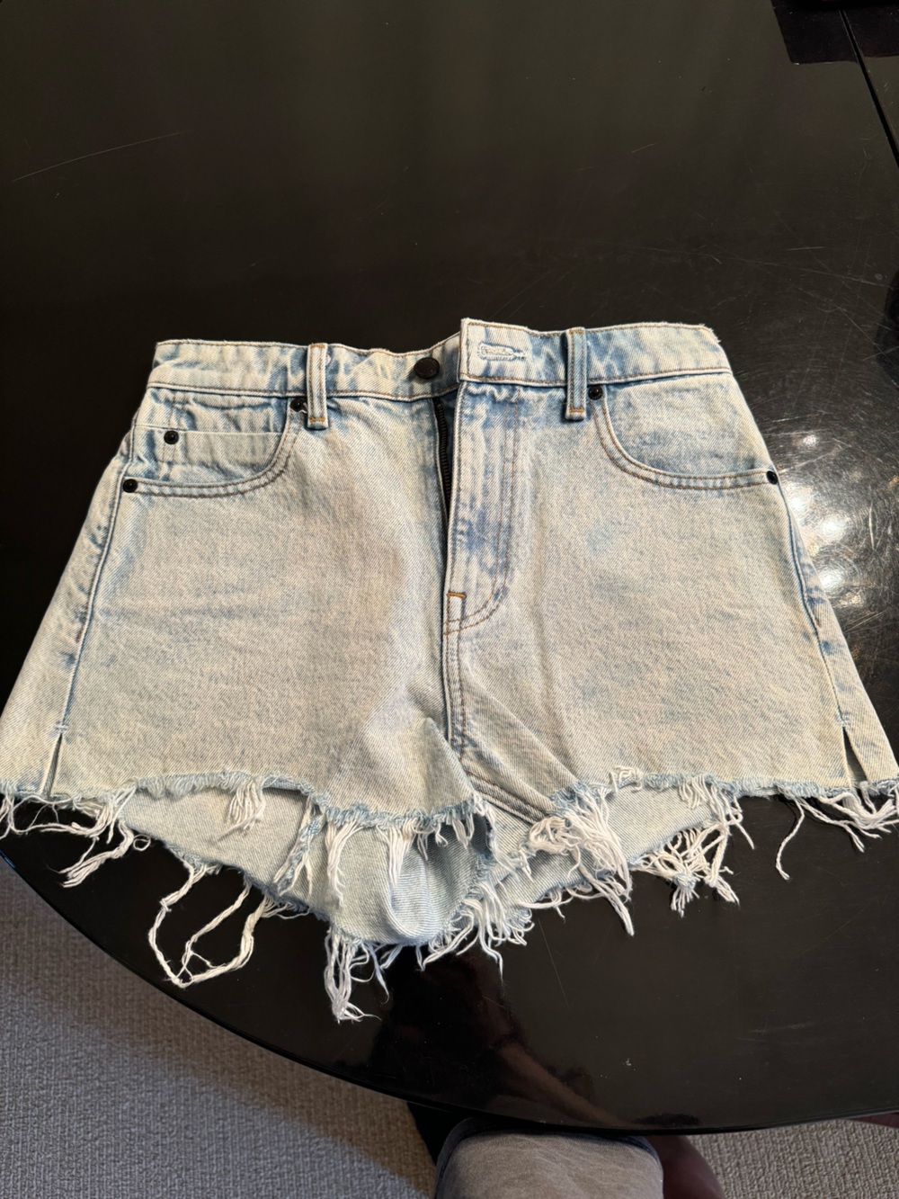 Alexander Wang Light Blue Distressed Denim Shorts